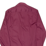DKNY Mens Plain Shirt Maroon Long Sleeve M