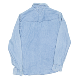 TOMMY JEANS Mens Plain Shirt Blue Long Sleeve S