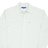 TOMMY HILFIGER Mens Shirt Green Check Long Sleeve L