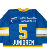 Ice Hockey Signed Mens Jersey Blue 3/4 Sleeve V-Neck XL
