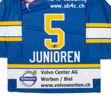 Ice Hockey Signed Mens Jersey Blue 3/4 Sleeve V-Neck XL