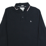 JACK WILLS Mens Polo Shirt Black Long Sleeve M