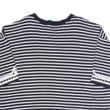 MONSOON Womens Patterned Jumper Black Striped Tight Knit 3/4 Sleeve XL