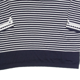 MONSOON Womens Patterned Jumper Black Striped Tight Knit 3/4 Sleeve XL