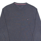 TOMMY HILFIGER Mens Jumper Grey Tight Knit Wool S