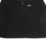 REGATTA Mens Fleece Black 1/4 Zip 2XL