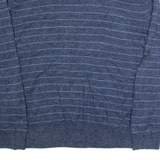 NAUTICA Mens Patterned Jumper Blue Striped Tight Knit 2XL