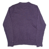 TOMMY HILFIGER Mens Jumper Purple Tight Knit Wool L