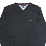 TOMMY HILFIGER Mens Jumper Black Tight Knit S