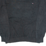 TOMMY HILFIGER Mens Jumper Black V-Neck Tight Knit S