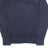 TOMMY HILFIGER Womens Jumper Blue V-Neck Tight Knit M