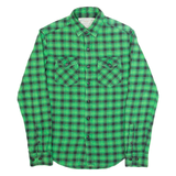 AMERICAN EAGLE Mens Shirt Green Check Long Sleeve XS