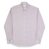 CALVIN KLEIN Fitted Mens Shirt Red Spotted Long Sleeve L