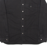 REEBOK Mens Plain Shirt Black Long Sleeve S