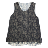 JIGSAW Womens Printed Vest Black Sleeveless Silk UK 6