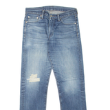 LEVI'S 504 Jeans Distressed Mens Blue Regular Straight Stone Wash W30 L32