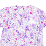 Womens Printed Blouse Purple Viscose Crazy Pattern M