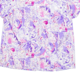 Womens Printed Blouse Purple Viscose Crazy Pattern M