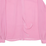 JULIETTA Womens Shirt Pink Collared Long Sleeve Viscose XL