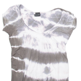 COCONUDA Womens Printed Blouse Brown V-Neck Crazy Pattern S