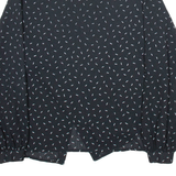 MADRISA Womens Shirt Black Collared Long Sleeve Viscose M