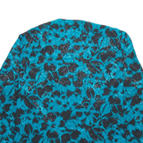 Womens Kimono Blouse Blue V-Neck 3/4 Sleeve Viscose Crazy Pattern L