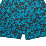 Womens Kimono Blouse Blue V-Neck 3/4 Sleeve Viscose Crazy Pattern L