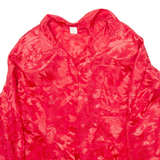 FLIER Womens Printed Shirt Red Collared Long Sleeve Silk Floral M