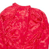 FLIER Womens Printed Shirt Red Collared Long Sleeve Silk Floral M