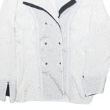 Womens Printed Shirt Silver V-Neck Long Sleeve M