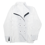 Womens Printed Shirt Silver V-Neck Long Sleeve M