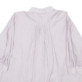 Womens Printed Shirt Brown Collared 3/4 Sleeve Striped XL