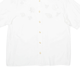 YESSICA Womens Shirt White Collared Viscose M