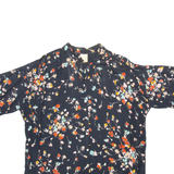 Womens Printed Shirt Black Collared Floral M