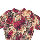 CHARLES JOGLE Womens Printed Blouse Beige Collared Crazy Pattern M