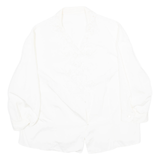 Womens Blouse White V-Neck Long Sleeve M