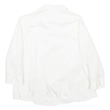 Womens Blouse White V-Neck Long Sleeve M