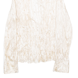 Womens Shirt Cream Collared Long Sleeve S