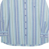 THOMAS LLOYD Mens Shirt Blue Striped Long Sleeve L