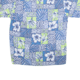 GO BAREFOOT Mens Shirt Blue Floral M