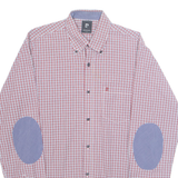 PIERRE CARDIN Mens Shirt Red Check Long Sleeve M
