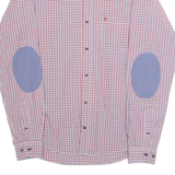 PIERRE CARDIN Mens Shirt Red Check Long Sleeve M