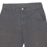 DICKIES Mens Workwear Shorts Grey Relaxed Check M W32