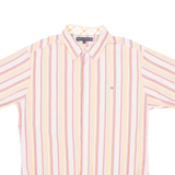 TOMMY HILFIGER Mens Shirt Orange Striped L