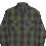 QUIKSILVER Mens Shirt Green Check Long Sleeve XS