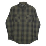 QUIKSILVER Mens Shirt Green Check Long Sleeve XS