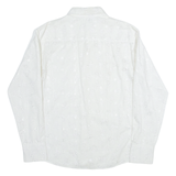 UDOMGAL Mens Shirt Cream Floral Long Sleeve M