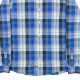 MICHAEL KORS Slim Fit Mens Shirt Blue Check Long Sleeve M