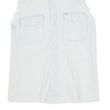 LOIS Distressed Womens Denim Shirt Blue Sleeveless S