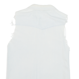 LOIS Distressed Womens Denim Shirt Blue Sleeveless S